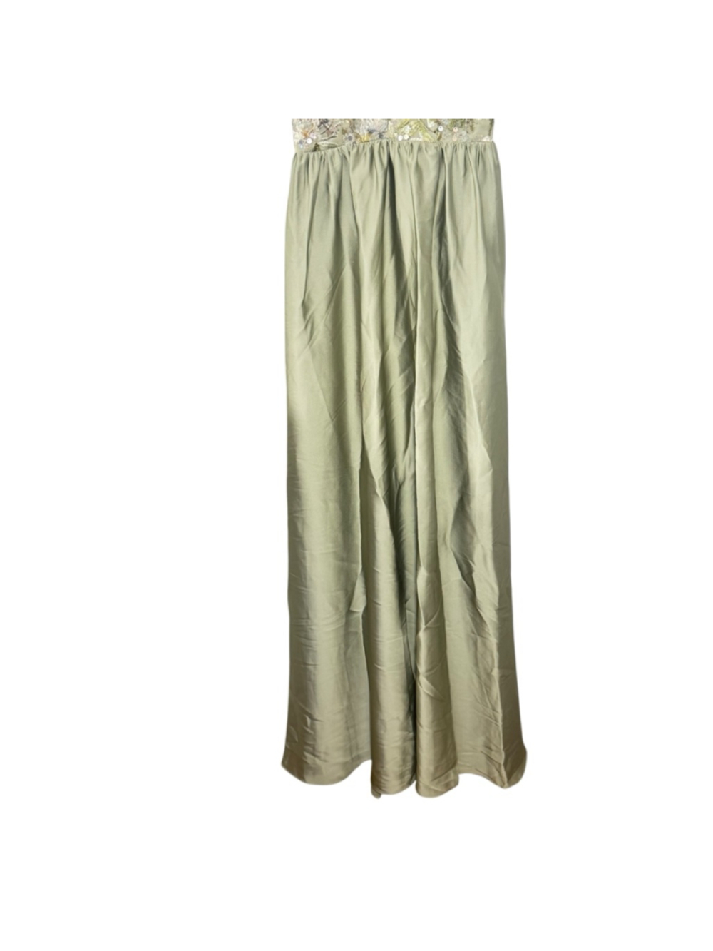 Size 2 Azazie Atelier Olive Green Floral Embroidered special occasion dress gown - Picture 6 of 10
